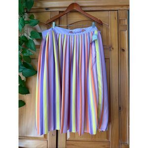 NWT 	Disney The Dress Shop Figment Skirt – Pastel Stripe Pleated – 1X